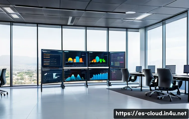 클라우드 비용 최적화 사례 분석 - A modern office environment in a medium-sized Spanish technology company, with diverse professionals...
